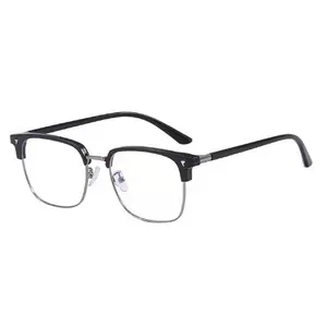 Retro Half Frame Blue Light Blocking Glasses for Men and Women High Definition Clear Vision Fashion Eyewear Eye Protection Anti Glare Optical Care,Fashion Accessories for Outdoor,Suitable for daily use