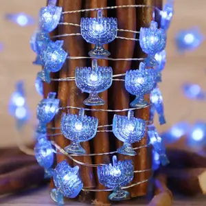 Chanukah Decorative String Lights, 10ft 40 LED Hanukkah Menorah Twinkle Lights  Operated with Remote for Jews, Synagogue,Judaism Wedding Bedroom Party Candelabra Decoration