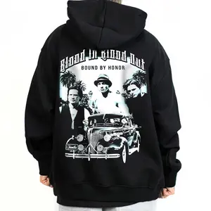Blood In Blood Out Unisex Hoodie T-Shirt Sweatshirts Basic Fabric Fit Street Style Chicano Style, Old Movie, Mexican Clothings Outfit Outdoor Wear  Menswear Streetwear