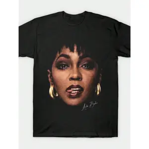 Vintage R&B Singer Portrait Graphic T-Shirt, Soul Music Fan Tee, Casual Cotton Crew Neck Top, Summer Tops For Women, Regular Fit