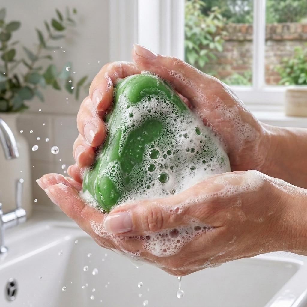 Nature Triangle Shampoo Bar Nature Seven Green Soap Shampoo Usman Grass for Healthy Hair Growth Calming Strengthens Hair Reduces Loss for Women & Men
