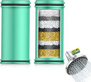 Shower Filter Replacement  for Filtered Shower  - 2 Pack Multi Stage Water Softener Filters for Hard Water - Remove Chlorine and Harmful Substances