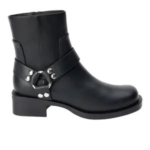 COCONUTS by Matisse Womens Mac Pull On Motorcycle Casual Boots Ankle Low Heel 1-2" - Black