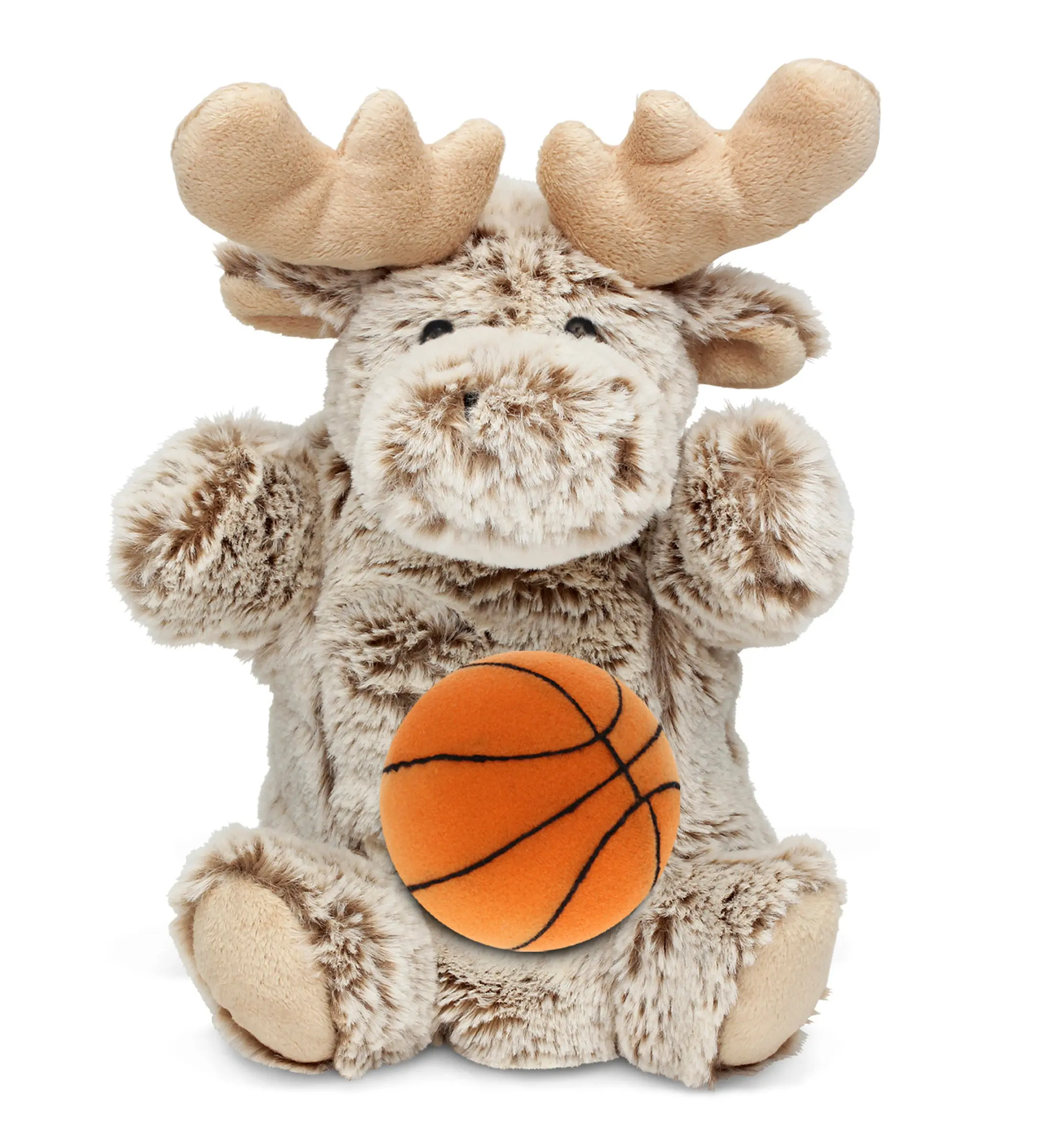 SUPER SOFT PLUSH HAND PUPPET - MOOSE WITH BASKETBALL PLUSH