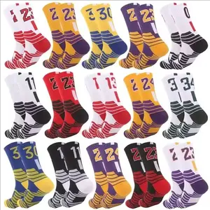 Men's Knee-Length Striped Activewear Socks, 3/6/9 Pairs - Thick, Lightweight, Anti-Slip, Breathable, Quick-Drying - Suitable for Outdoor Sports, Ideal as Gifts