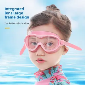 Swimming goggles for boys and girls, silicone waterproof anti-fog high-definition large-frame children's swimming goggles, UV protection