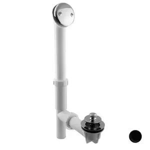 Westbrass  1.5 in. White Tubular Twist and Close Bath Waste in Powder Coat Flat Black