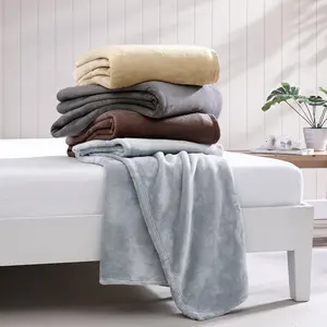 Double-Sided Cloud Plush Warm Solid Color Fleece Blanket, Contemporary All Season Throw Blanket for Home, Versatile Knee Blanket for Pets, Soft Fleece Blanket