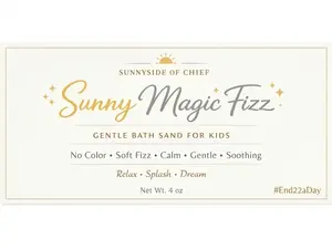 Sunny Magic Fizz Bath Crumble -  Kid Friendly | Extra Fizz Bath Dust | Relax • Splash • Dream | Silky, Fun, Fast-Dissolving Bath Magic