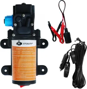 FACFUEL 12V Fuel Transfer Pump, 85 GPH Gas/Diesel with 11.5 ft Power Cable for Vehicles, Boats, Equipment