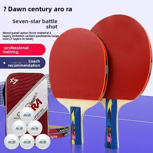 Century Dawn Genuine 7-Star Table Tennis Racket Set, Professional Training Kit with 3-Star Balls, Edge Guards & Original Case Included