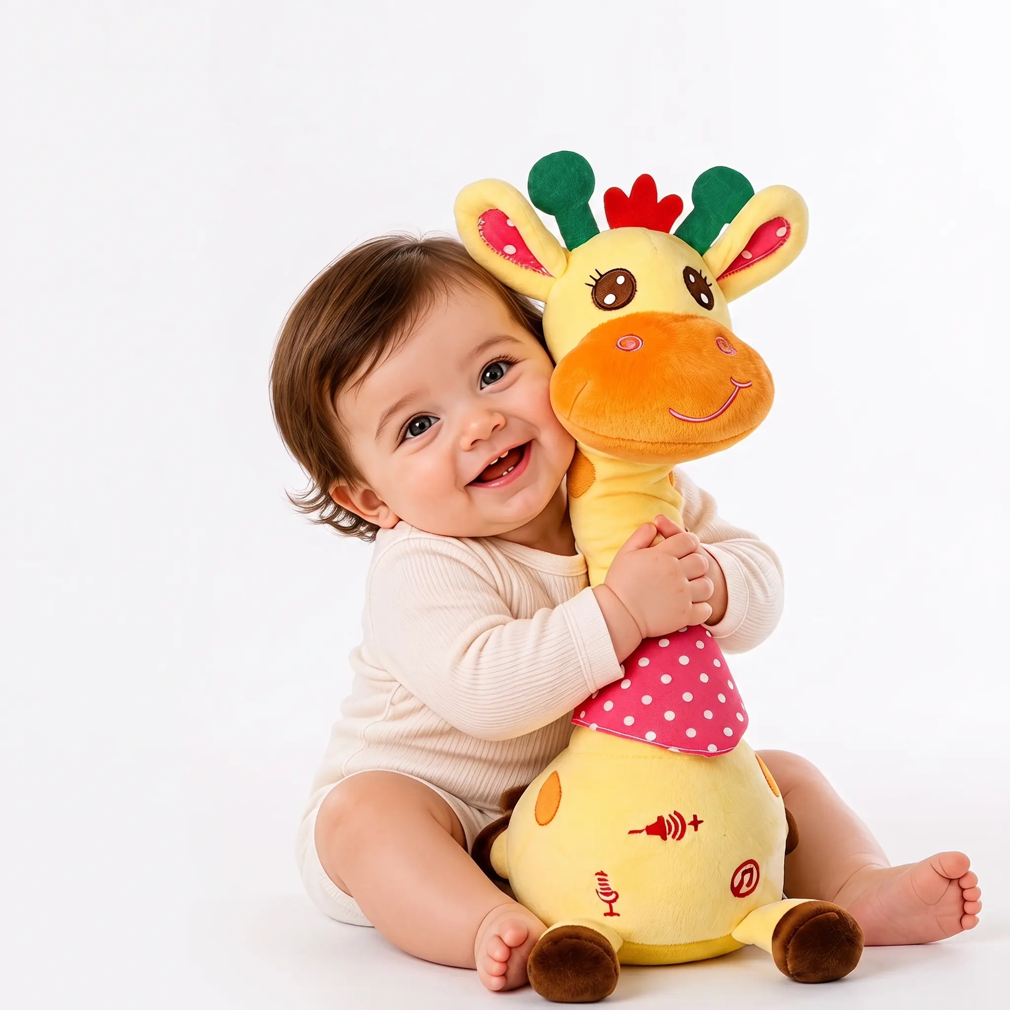 Talking Giraffe Stuffed Toys, Volume Adjustment Dancing Singing Animal Light Up Toys Repeat What You Say Mother's Day Gifts