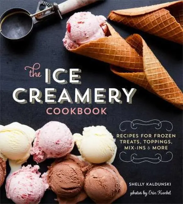 Used Hard Cover Food Cookbook - The Ice Creamery by Shelly Kaldunski, 112pp, English, for Ice Cream-Lovers of All Ages