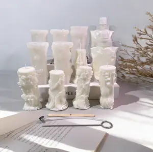 Beginner Set Silicone Mold for European Style Cylinder Aroma Candles Minimalist Pillar Candle Making Supplies for Handmade Crafts Starter Kit  DIY Craft Supplies