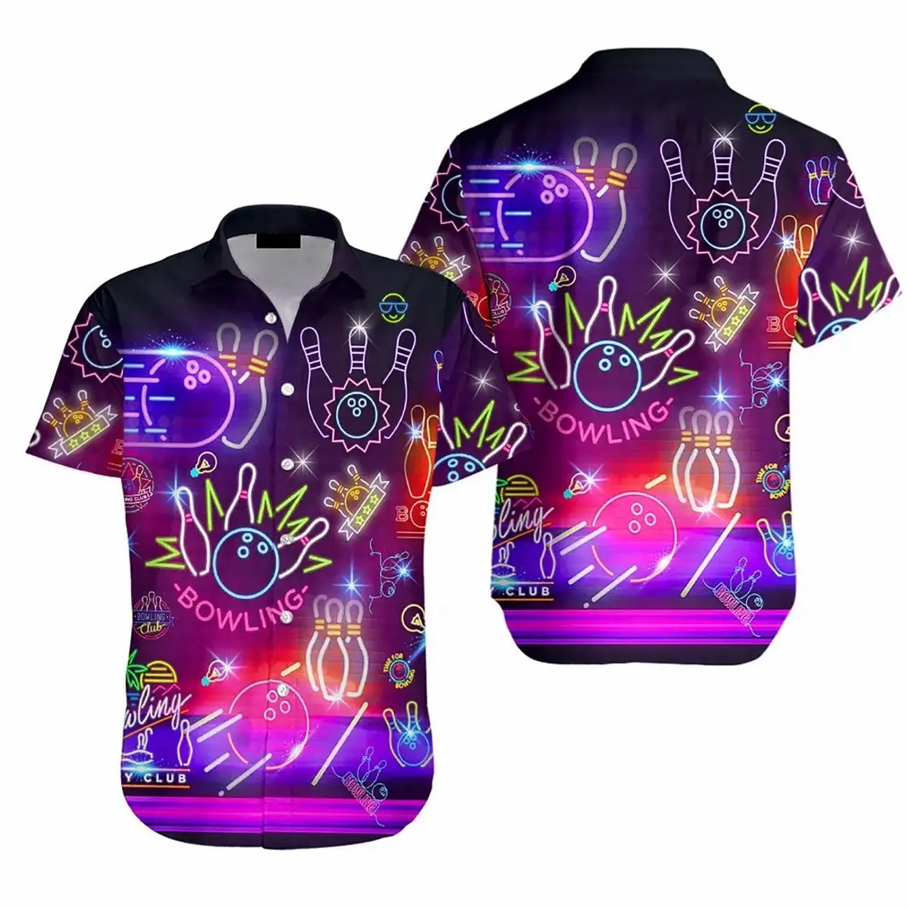 Neon Bowling Club Hawaiian Shirt 6