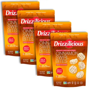 Drizzilicious Mini Rice Cake Bites, Cinnamon Swirl | 4 Bags