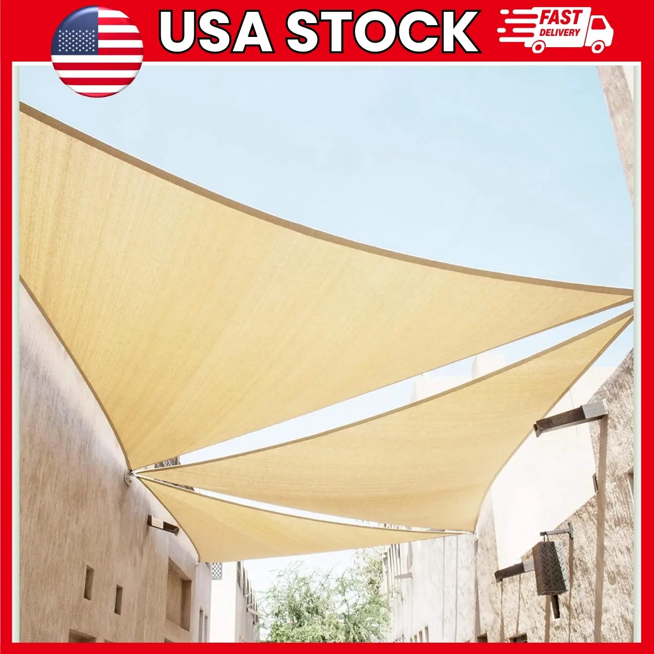 Sun Shade Sail, 16 ft x 16 ft x 22 ft Right Triangle Canopy with 95% UV Block, 190 gsm HDPE Fabric, Breathable Water Permeable Awning for Patio, Garden, Backyard and Outdoor Areas | outdoor shade awning, backyard shade, garden shade sail