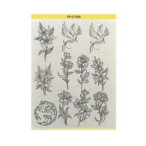 Pre-Drawn Tattoo Transfer Paper Roll, Pre-Drawn Patterned Tattoo Stencil Sheet, Ideal for Temporary Tattoos & Body Art Designs