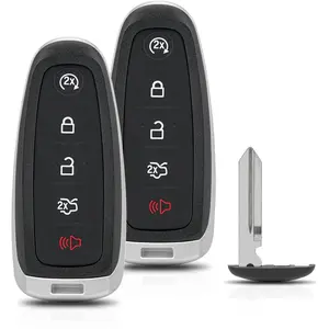 2Pcs Key Fob Shell Cover Replacement for Ford Flex Explorer Escape 2013-2017 for Lincoln MKS MKT MKX Smart Keyless Key Fob Case