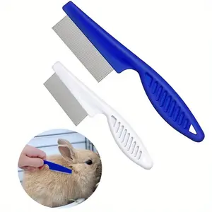 1/2pcs Gentle Cat Grooming Brush - Effective Pet Hair Remover And Flea Comb - Perfect For Shampooing And Bathing Small Pets Like Hamsters And Guinea Pigs