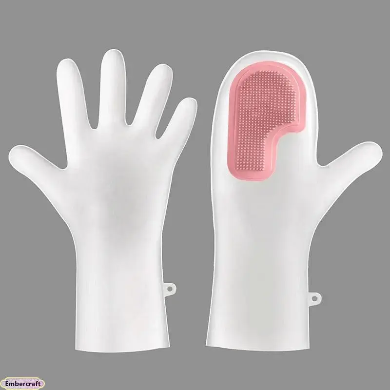 2-in-1 Scrubgloves with Built-in Scrubber, Antislip Kitchen Gloves for Washing Dishes and Household Cleaning, Antislip Cleaning Gloves, Cleaning Gloves Reusable