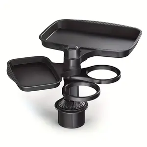 Detachable Car Cup Holder Tray with Solid Base, 360° Rotating Tray for Travel, Essential Road Accessory, Best Gift