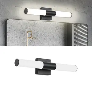 YHTlaeh LED Bathroom Vanity Light Fixtures Polished Chrome Daylight White Light 4500K Modern Bathroom Vanity Mirror Front Lights fixtures (19.68in Black)