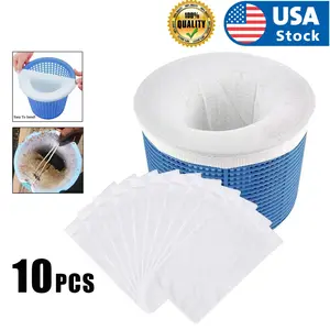 10 Pack Swimming Pool Spa Skimmer Basket Filter Saver Bag Fine Mesh Screen Socks