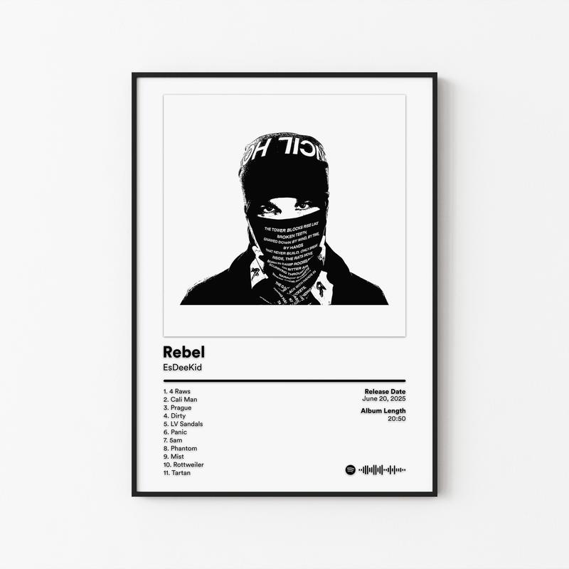 [New Music Decor - Sale Up To 40%] [Unframe] EsDeeKid Album Posters, UK Drill Rap Wall Art, Street Music Aesthetic Decor, Urban Bedroom Artwork, Gift for Drill Music Fans