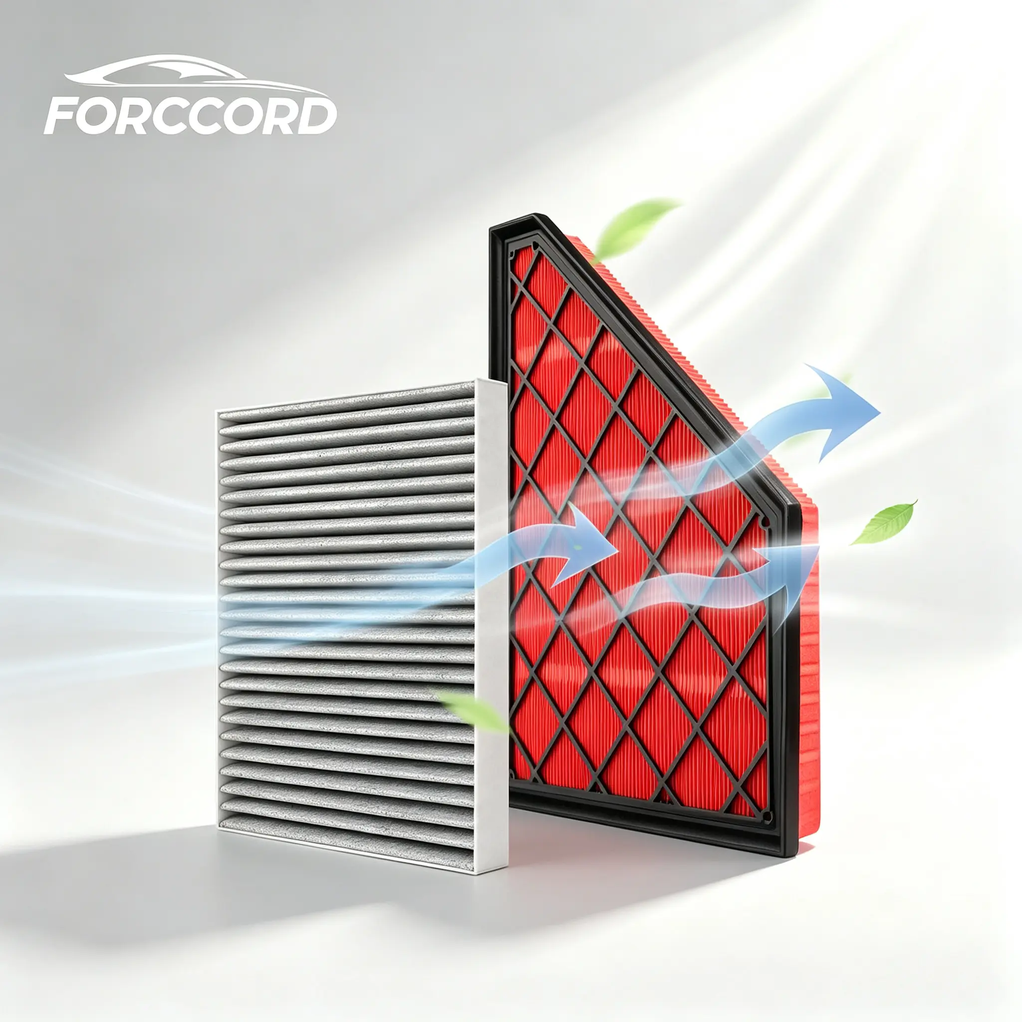 FORCCORD Automotive Cabin & Engine Air Filter Combo Kit (2-Pack) with Activated Carbon Contaminant Trap | Fits Buick/GMC/Chvy Models, Replaces CF11966 & CA12166 | Replacement Filters for Specific Years