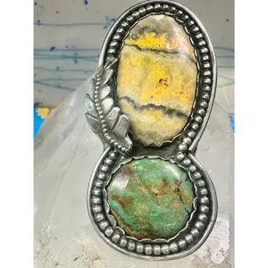 Bumble bee jasper ring signed Sage size 5.50 Navajo sterling silver women