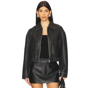 superdown Lolo Faux Leather Jacket in Black