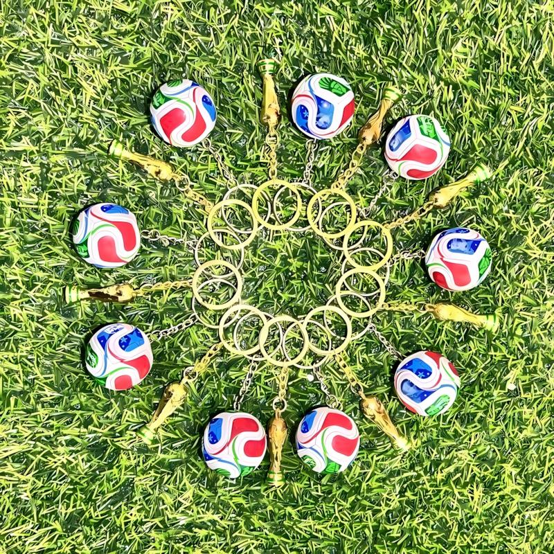 Soccer Trophy Keychain Set, Sports Fan Souvenir Accessories, Ideal Holiday Decor & Party Supplies for Celebrations