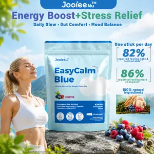 EasyCalm Blue, Magnesium KSM-66 Ashwagandha & Blue Spirulina L-theanine Lion's Mane Mushroom GABA Vitamin D3, Mixed drink Supports Cortisol Balance, Detox, Mood,Sleep, 20 Servings Travel Packets