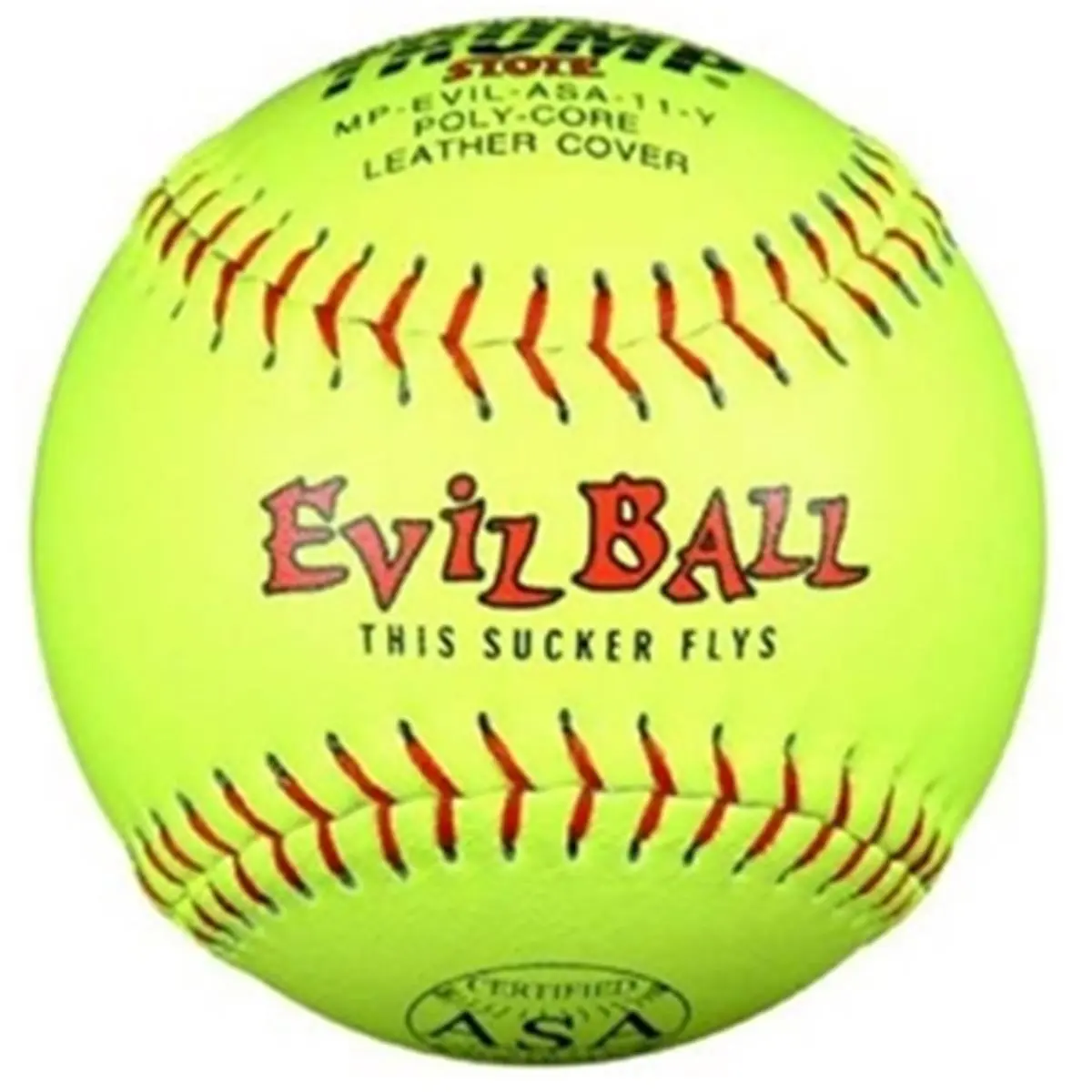 Unisex 12 Inch Softball, Standard Size Game Ball with Yellow Composite Leather Cover, Blue Stitching, USSSA Classic M, .40 COR 325 COMP Polycore, Weight 5.8lbs, Poly Core, .40 Cor Polycore, Softball Play
