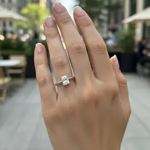 GIA Certified 1.01 Carat Radiant F SI Natural Diamond Ring | 14K White Gold