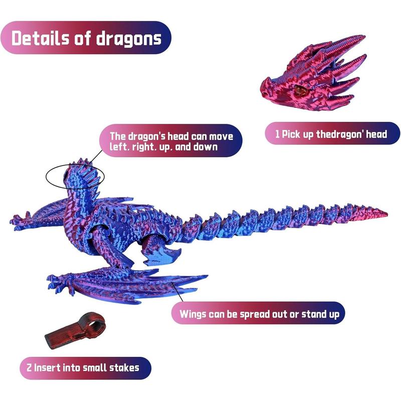 3D Printed Dragon,Flying Mystery Dragon Eggs Easter Articulated Dragon,3D Printed Crystal Dragon with Wings,3D Dragon Eggs with Dragon Inside,Adults Fidget Toys for Autism ADHD