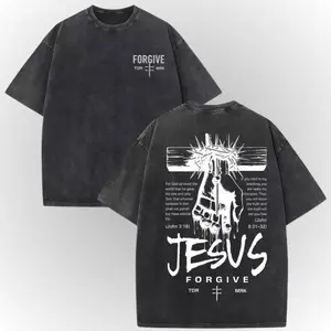 Jesus Forgive Shirt, Acid Wash Christian Tee, Vintage Faith T Shirt, Jesus Cross Graphic, Religious Streetwear