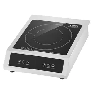 VEVOR Portable Induction Cooktop, 5000W Commercial Induction Burner with 16 Temperature Settings, Stainless Steel Countertop Induction Hot Plate with 4H Timer, Child Lock, for Restaurant Cooking