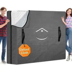 Mattress Bags for Moving and Storage, Mattress Protector Cover with 4 Heavy-Duty Handles &  Zipper, Extra Thick  Mattress Moving Supplies,  Size, Gray