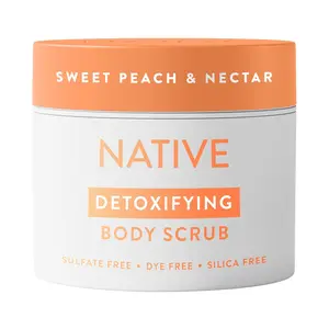 Native Sweet Peach & Nectar Exfoliating Body Scrub for Women & Men, 1 Wash to Soft, Smooth Skin, Gently Exfoliates Even Sensitive Skin, Clean Formula, Enhances Skin Radiance, Free of Silica, 12oz