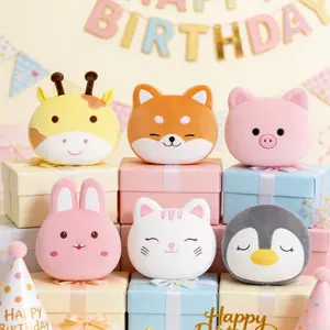 6 PCS Mini Animal Pillow Set Birthday Gift for Kids  12 Inch Soft Stuffed Animal Cushions Corgi Pig Penguin Husky Giraffe Cat Cute Kawaii Throw Pillows First Birthday Gift Idea Toddler Girl Christmas Gift Nursery Decor Surprise Gift Set