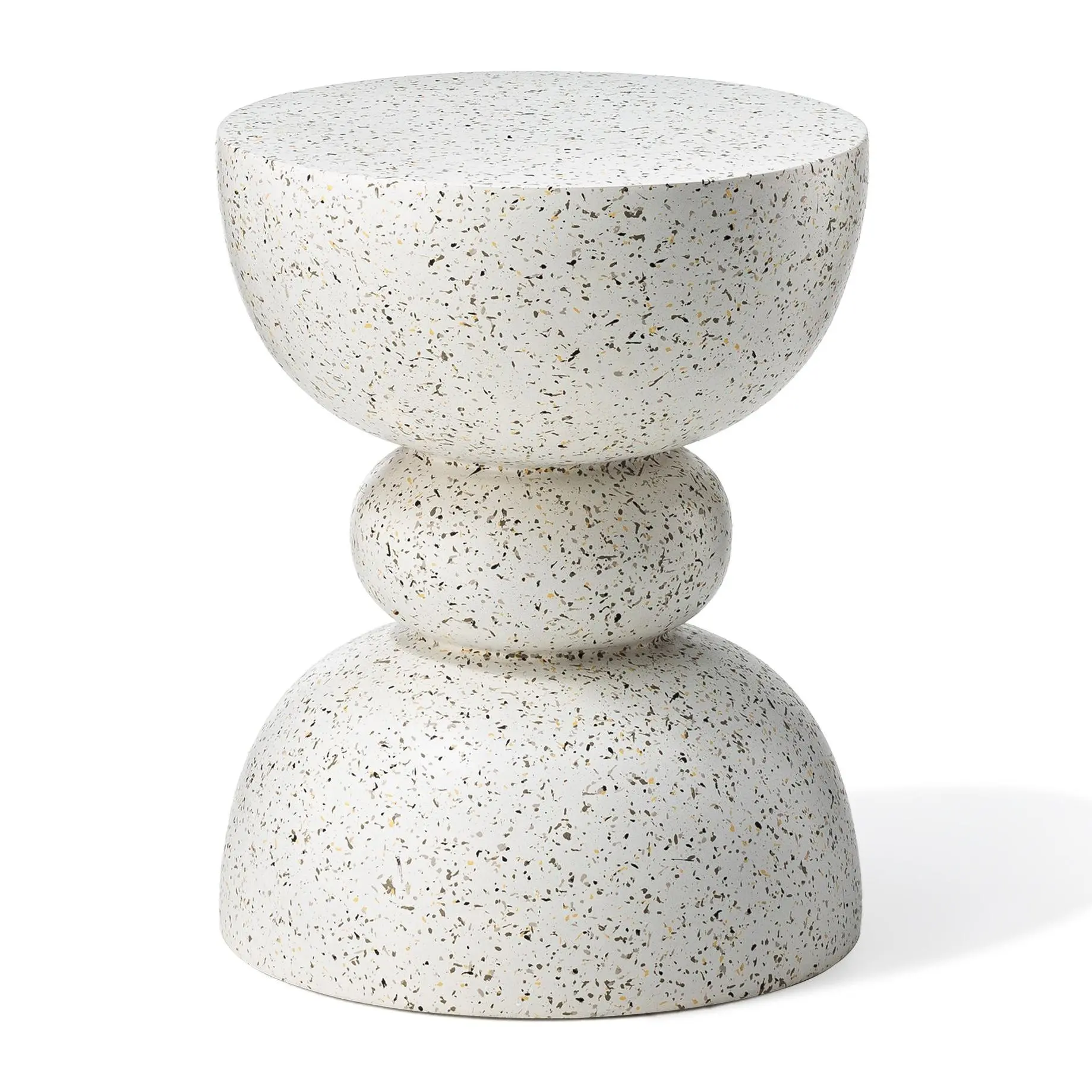 Glitzhome 17" Faux Terrazzo Garden Stool & PlanStand & Table