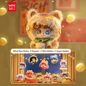 MINISO Q Bao Lucky Series Mystery Plush Charm Blind Box, Cute Bag Hanging Ornament Perfect for Gifting
