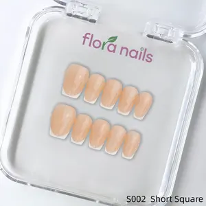 FloraNails | S002 | Short Square | Handmade Press-On Nails 10PCS | Acrylic, Reusable, Salon-Quality, Long-Lasting, Glossy Design