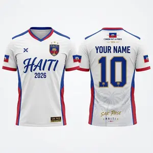 [Custom Name&Number] Haiti Custom White Football Jersey, Personalized Haiti Soccer Shirt 2026, Custom Name and Number Sportswear, Men's Gift, Gift For Dad, Fathers Day