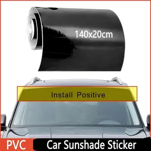 Car Gloss Black Sun Strip Universal Car Van Windscreen Sunstrip Stickers Windscreen Sunshade Visor Sun Strip Stickers 140x20cm