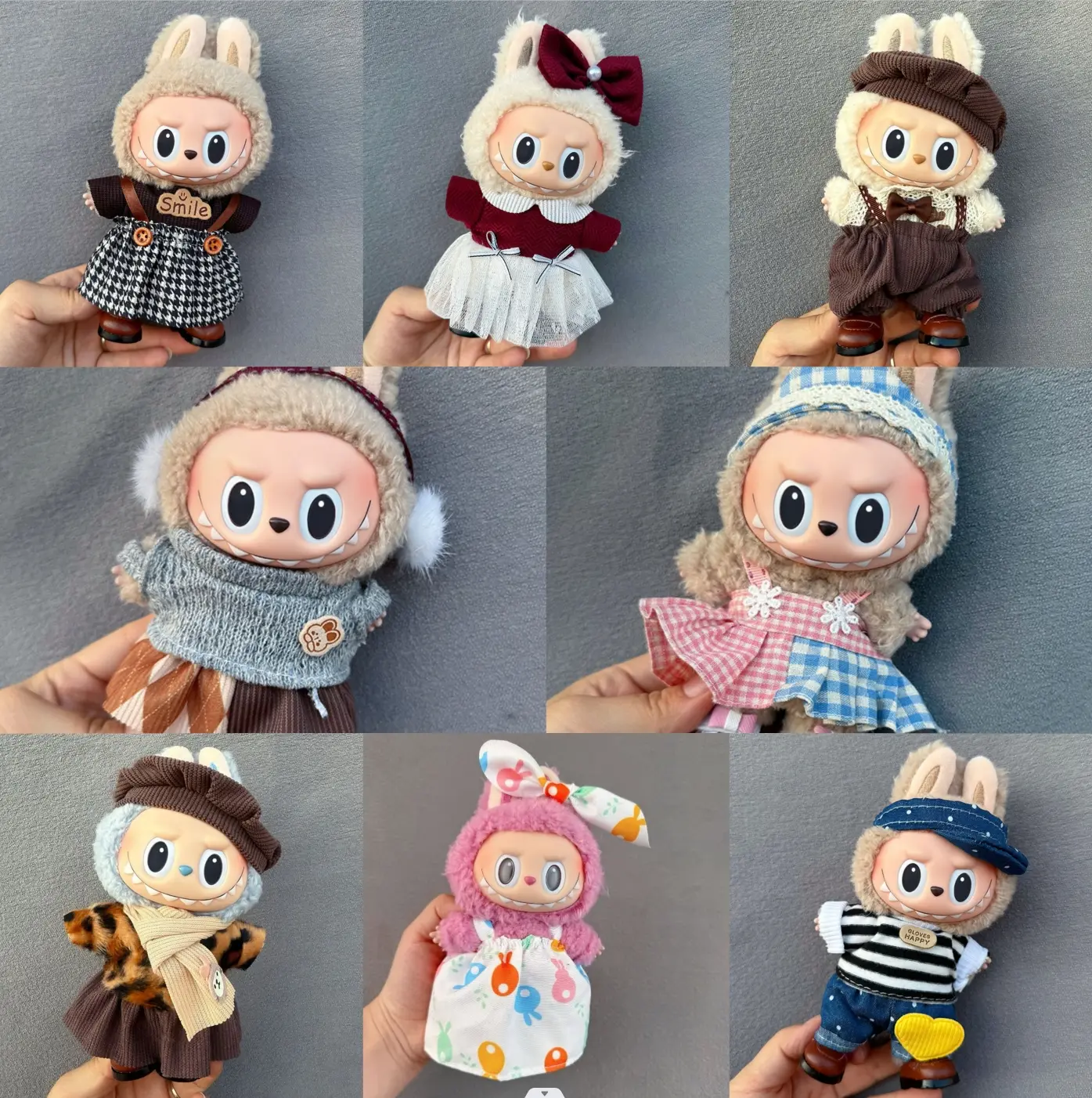 New Corduroy (Clothes Only) For Labubu Doll Clothing Set Hat 17cm Clothes Shoes Doll DIY Accessories Training Sitting Party Games Toys Gifts