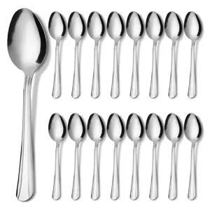 16-Piece Dominion Stainless Steel Tea & Dessert Spoon Set - Modern Classic Design, Durable Everyday Kitchen Cutlery, Compact Storage, Easy Clean, Dishwasher Safe Premium Tableware