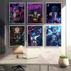 Cartoon Anime Game Arcane J-Jinx Main Art Poster HD Waterproof Art Poster for Home, Bar & Café Decor | Fade-Resistant, Non-Sticky, Vibrant DIY Wall Print Perfect Decorative Poster for Office & Living Room